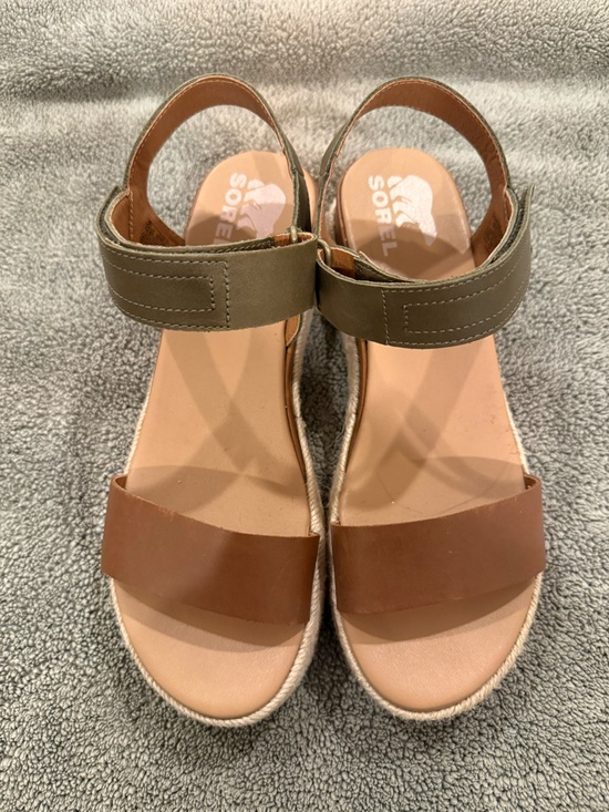 Sorel Shoes - Sorel Brown and Olive Women’s Two-Tone Slingback Sandals